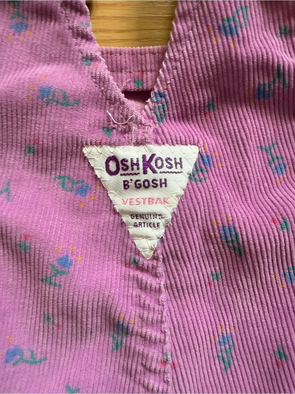 Vintage 90s OshKosh B'Gosh Purple Floral Corduroy Overalls – 12 Months